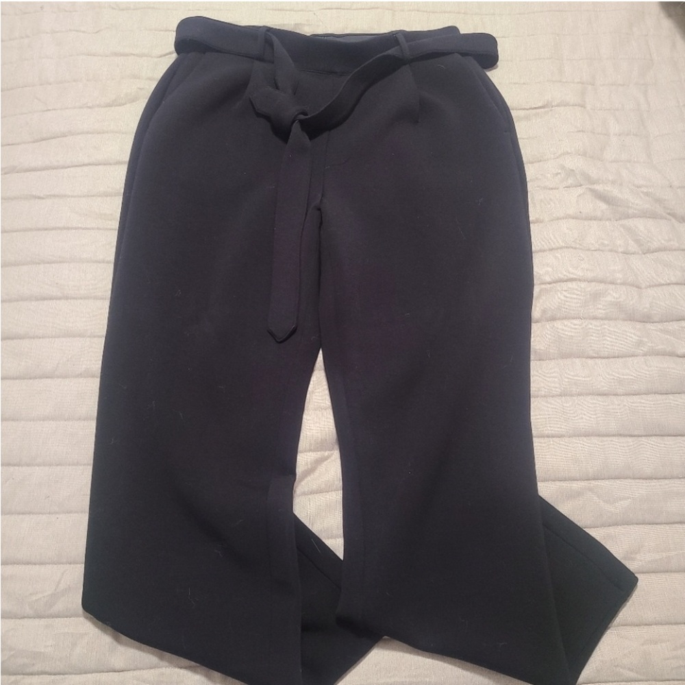 NWT Leze the Label haven Pant Wide Leg Black Pants XL tie waist